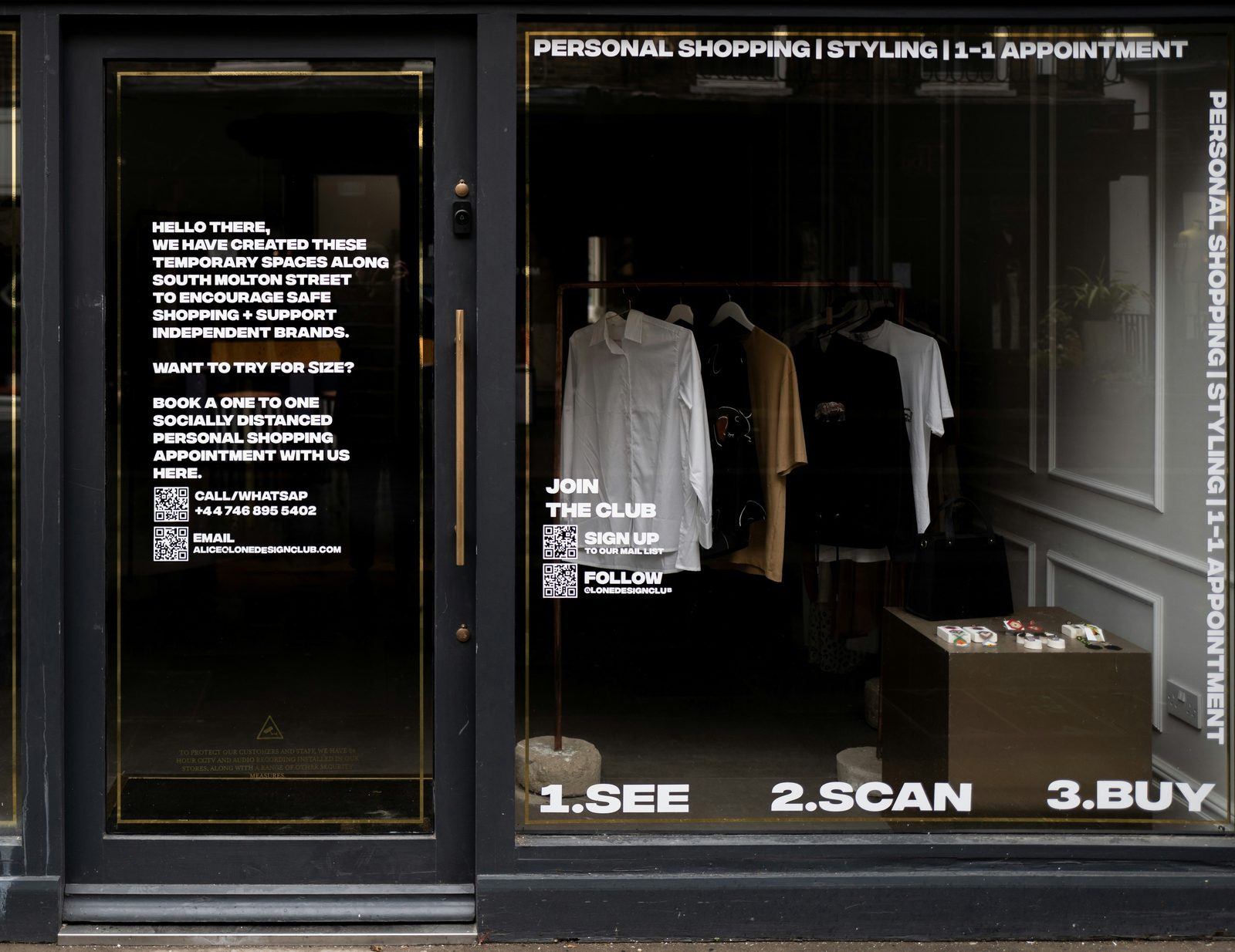 Storefront window at a Surrey retail location